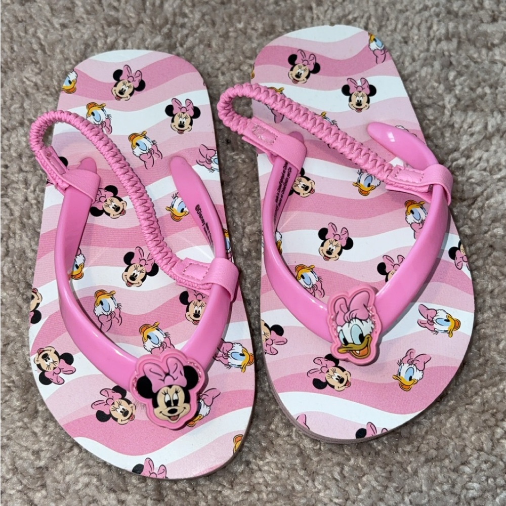 Pink Minnie & Daisy Kids Flip Flops - Cute Cartoon Print